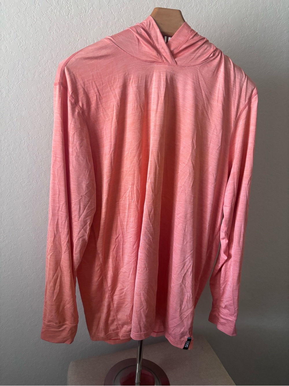SAXX DropTemp All Day Cooling Hoodie M Coral UPF 50+ Performance Sun Shirt